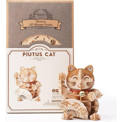 3D Holzpuzzle Plutus Katze DIY Modellbausatz Geschenk
