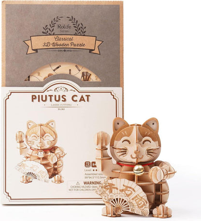 3D Holzpuzzle DIY Modellbausatz Katze Geschenk Erwachsene Teenager