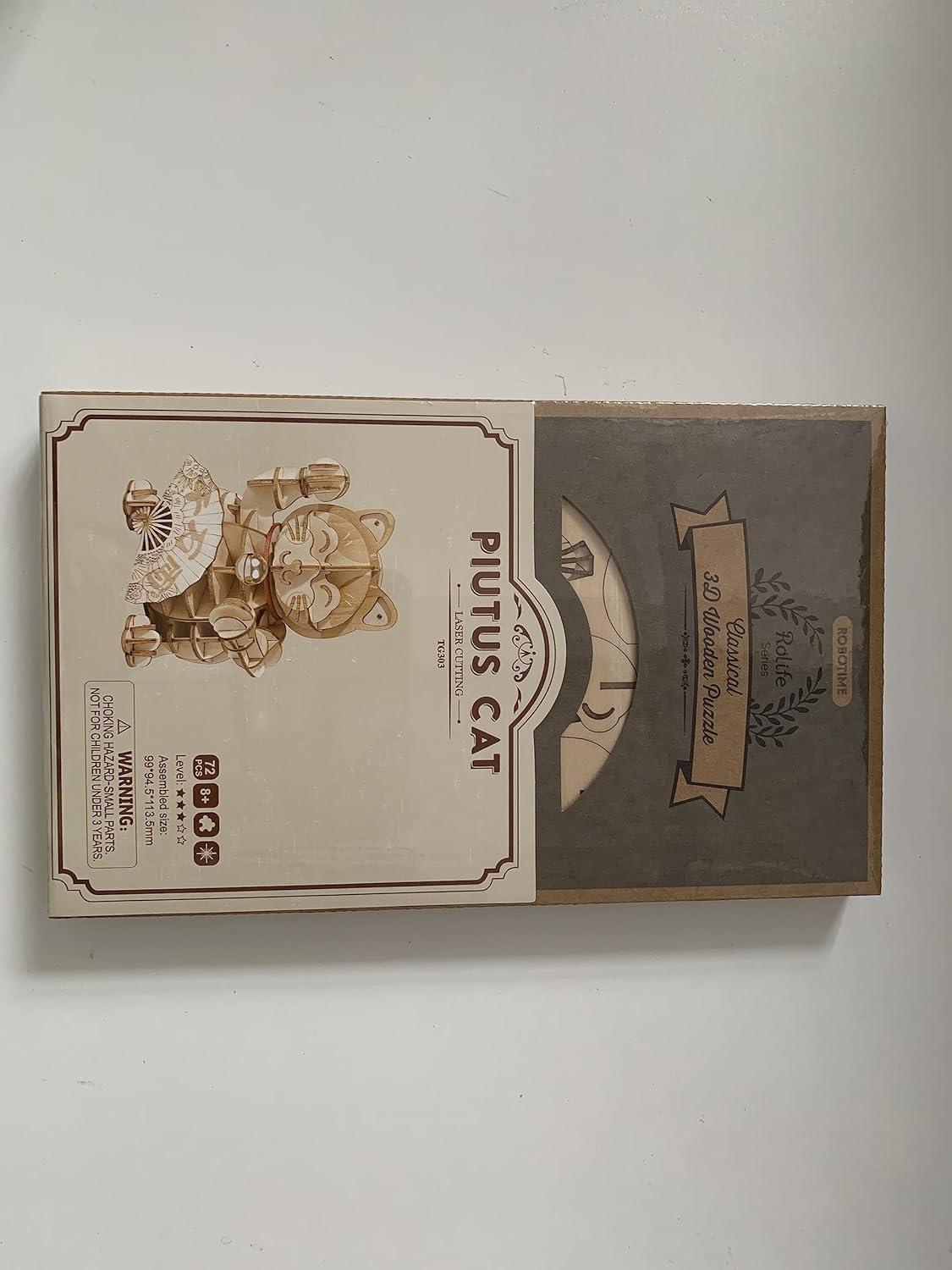 3D Holzpuzzle Plutus Katze für Erwachsene DIY Modellbausatz - Basteln, Geschenke, Dekoration