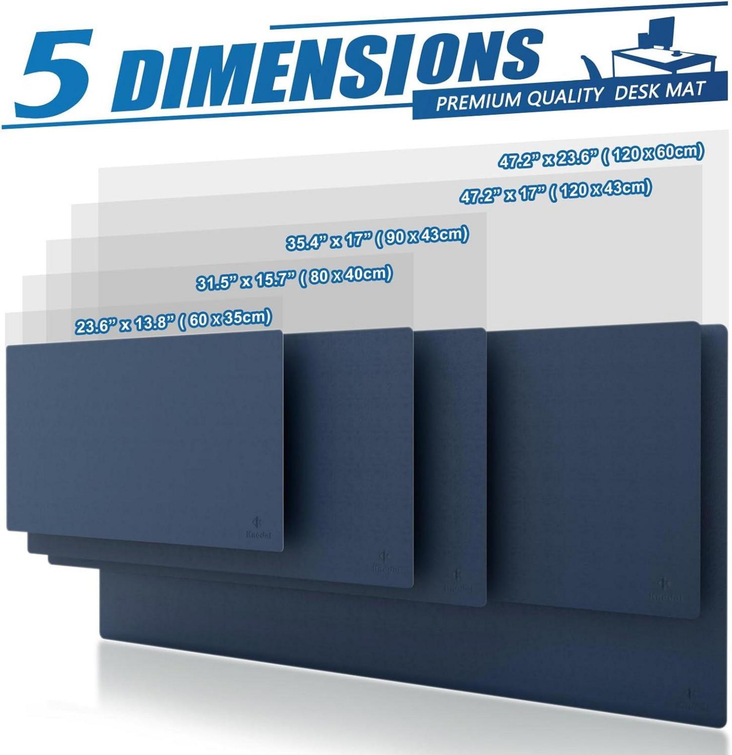Wasserdichte Schreibtischunterlage 60x35cm PVC doppelseitig Blau/Gelb