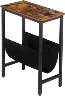 Beistelltisch mit Stauraum und Korb, moderner Couchtisch in