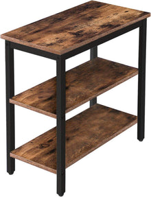Beistelltisch mit 3 Ablagen Industriestil Vintage dunkelbraun