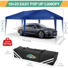 Faltpavillon 3x6m wasserdicht mit 6 Seitenwänden – Blau