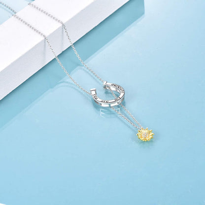 Sonnenblume Halskette Sterling Silber Anhänger 925 Geschenk
