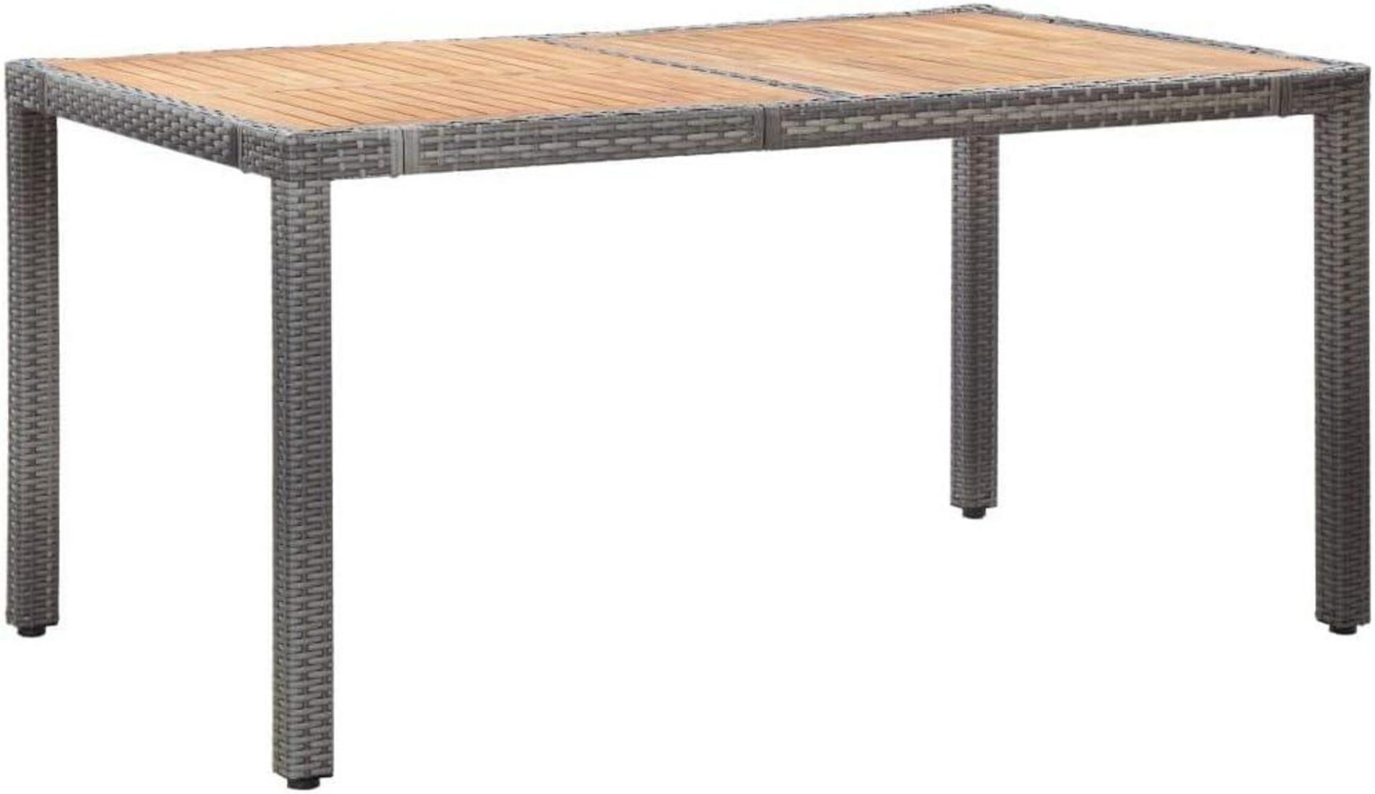 vidaXL 7-tlg. Poly Rattan Gartenmöbel Set Grau mit Auflagen