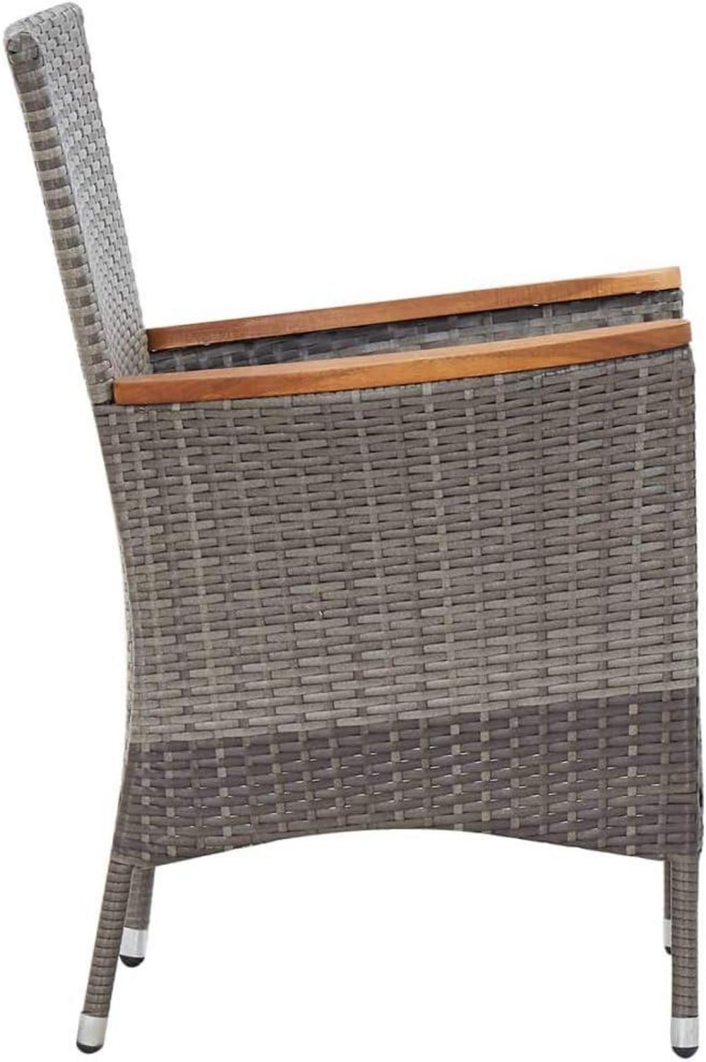 Gartenmöbel 7-TLG. Poly Rattan Grau Sitzgruppe mit Auflagen vidaXL