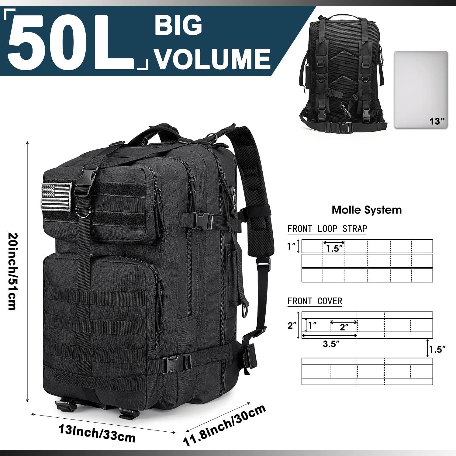 Großer Militär Rucksack 50L Taktischer Survival Backpack