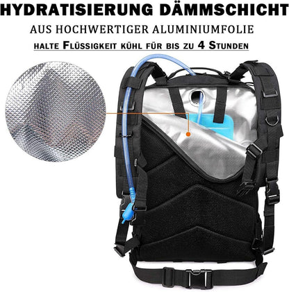 Taktischer Militär Rucksack 50L Herren Camping Wandern Schwarz