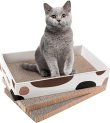 3er Set Katzenkratzbrett mit Katzenminze - Robustes Kratzpappe für