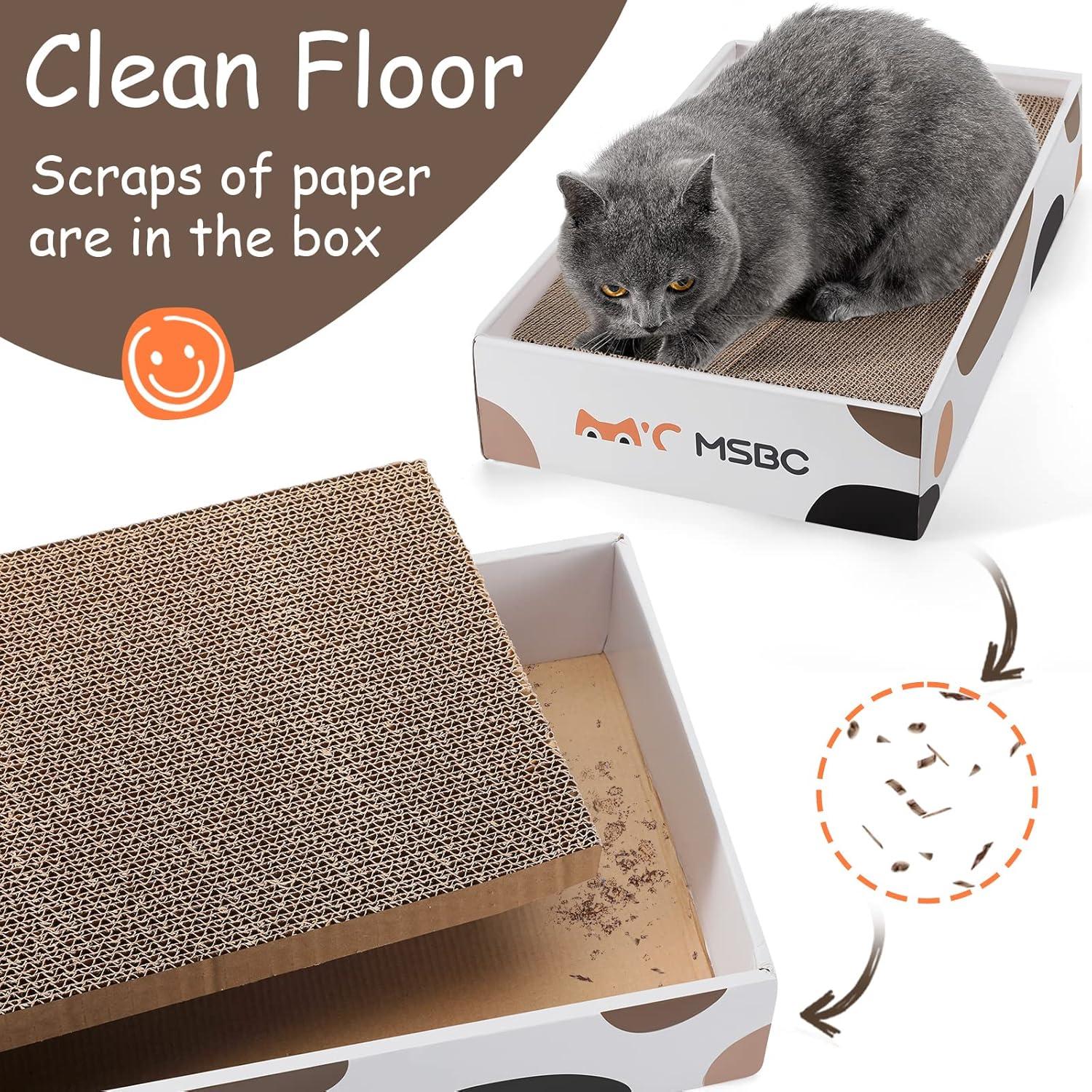 3er Pack Kratzbretter Katze mit Katzenminze - Robuste Kratzpappe - Doppelseitiges Cat Scratching Board