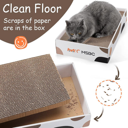 3er Pack Kratzbretter Katze mit Katzenminze - Robuste Kratzpappe - Doppelseitiges Cat Scratching Board