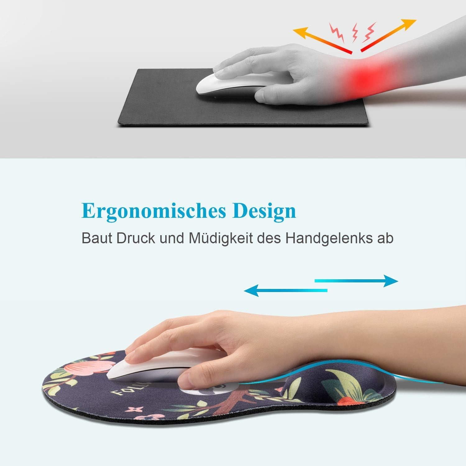 Ergonomisches Mauspad mit Handgelenkauflage Memory Schaum Gel