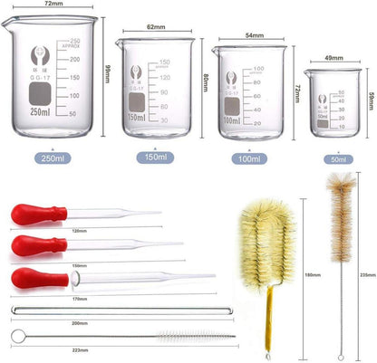 Borosilikatglas Bechergläser Set 4 Stück 50ml 100ml 150ml