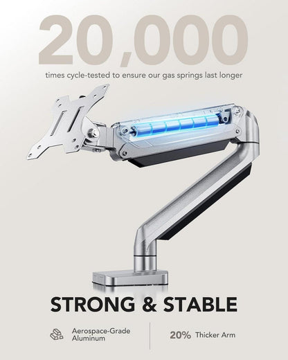 Monitor Halterung für 13-32 Zoll Bildschirm Gasdruckfeder Ergonomisch Silber
