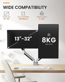 ErGear Monitor Halterung 2 Monitore 13-32 Zoll Ergonomisch