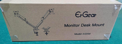 ErGear Monitor Halterung 2 Monitore für 13-32 Zoll Bildschirme, Gasdruckfeder Arm, Kabelmanagement, Neigbar, Schwenkbar, Drehbar, VESA 75/100mm
