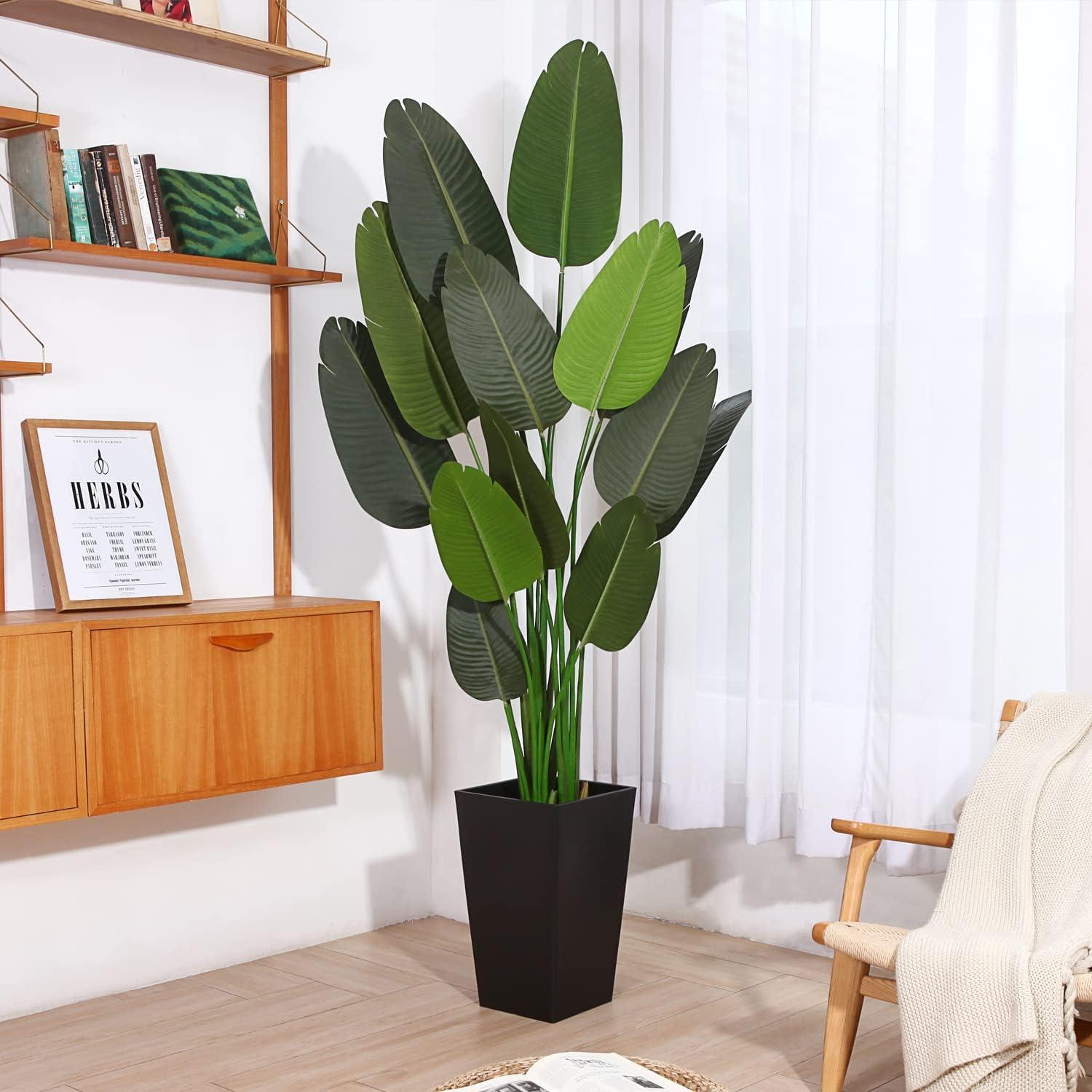 Künstliche Paradiesvogel Palme 180cm Fake Pflanze grün für Schlafzimmer