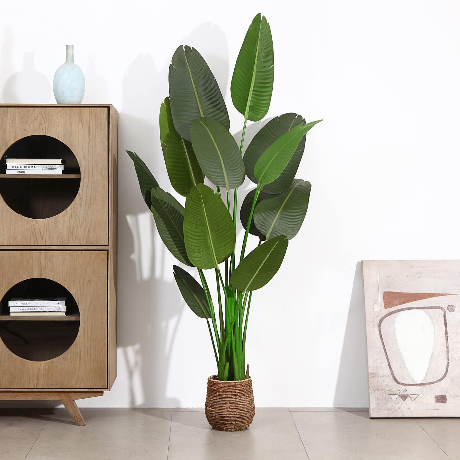 Künstliche Paradiesvogel Palme 180cm Fake Pflanze grün für Schlafzimmer