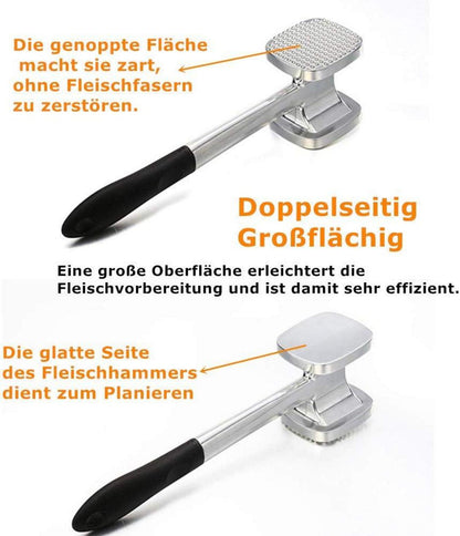Fleischklopfer Doppelseitig Alulegierung Rostfrei 27,7cm