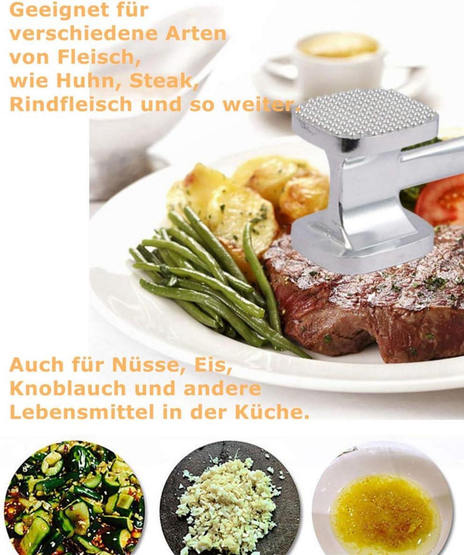 Doppelseitiger Fleischklopfer Hochwertige Alulegierung Rutschfester Kunststoffgriff