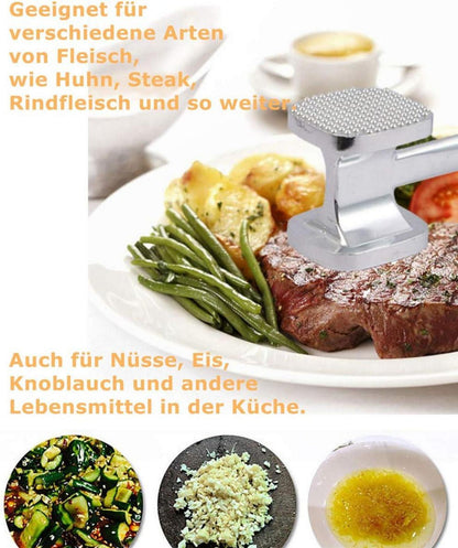 Doppelseitiger Fleischklopfer Hochwertige Alulegierung Rutschfester Kunststoffgriff