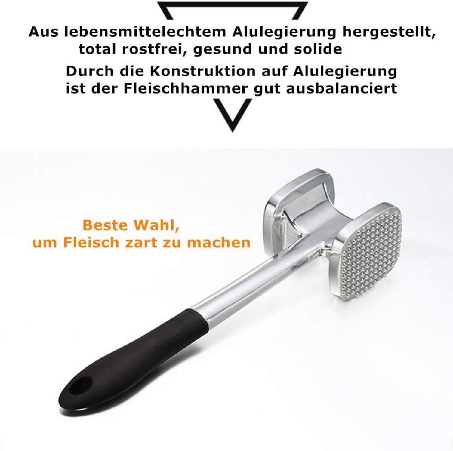 Fleischklopfer Doppelseitig Alulegierung Rutschfester Griff