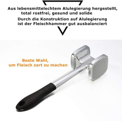 Fleischklopfer Doppelseitig Alulegierung Rutschfester Griff