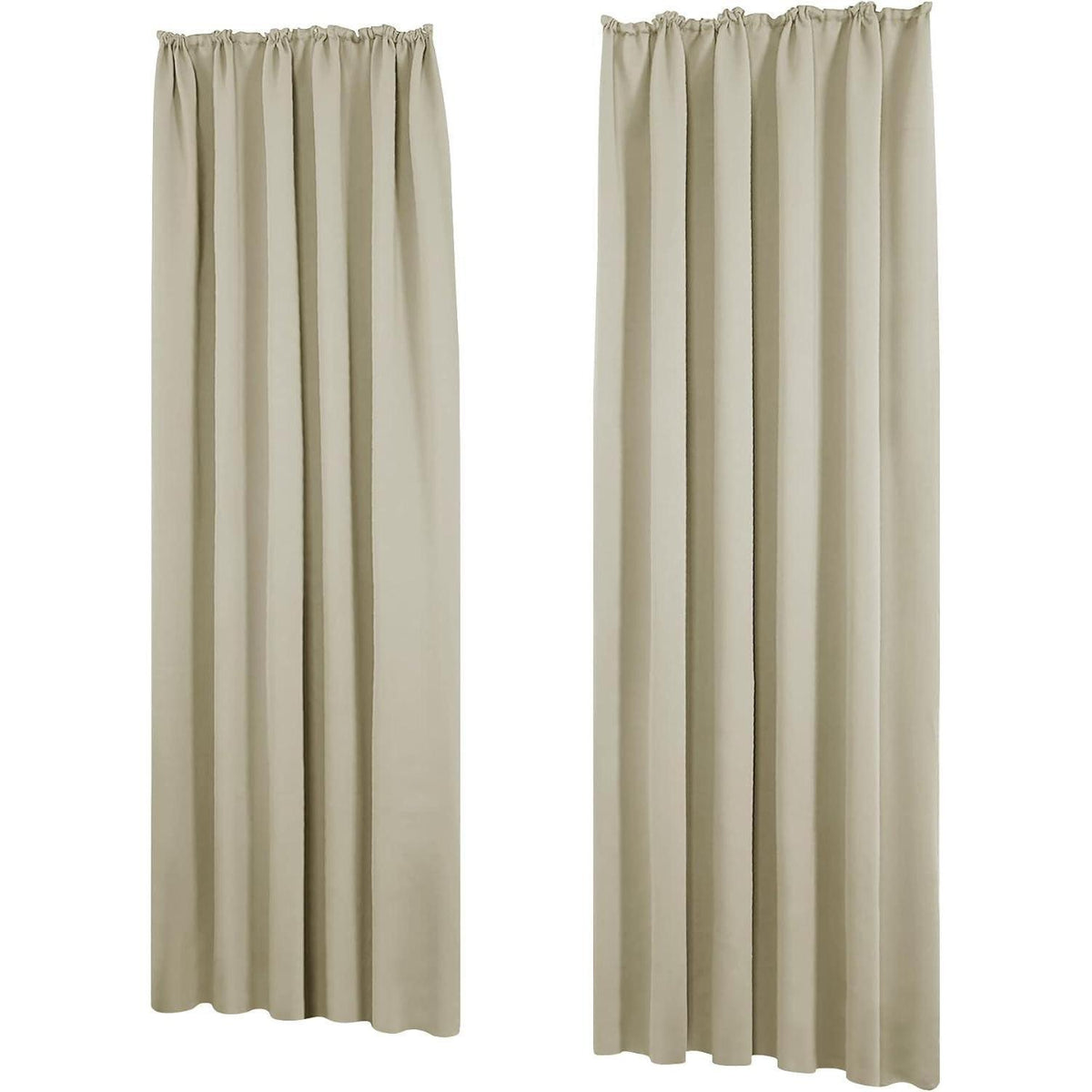 Blickdichte Thermovorhänge 260x140 cm - Beige 2er Set