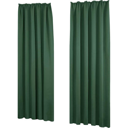 Verdunklungsvorhänge Thermo 2er Set, Waldgrün, 200x140 cm