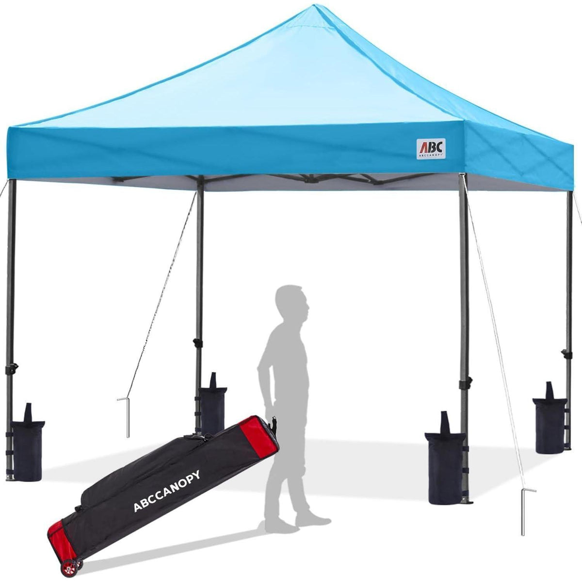 Wasserdichter Pop-up Pavillon 2,5x2,5m Himmelblau mit Tragetasche
