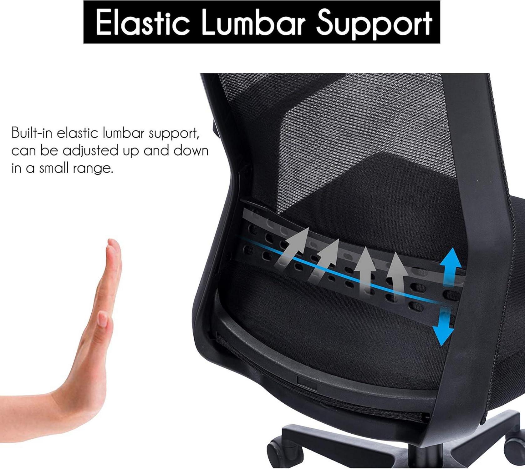 Ergonomischer Bürostuhl mit Armlehnen und Wippfunktion, Weiß-Grau