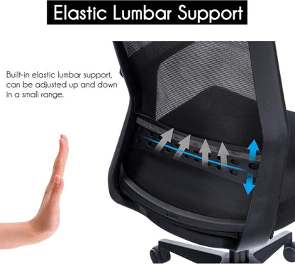 Ergonomischer Bürostuhl mit Armlehnen und Wippfunktion, Weiß-Grau