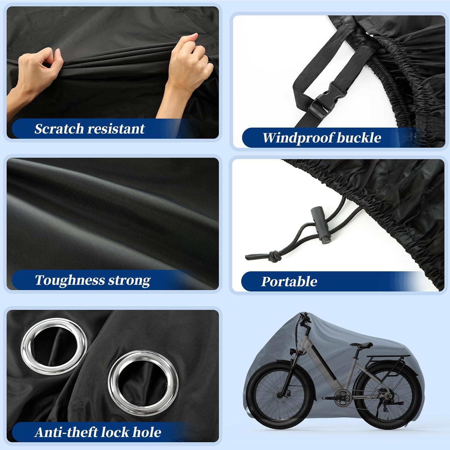 Fahrradabdeckung 210D Oxford Wasserdicht 208x112x76cm Schwarz UV Schutz