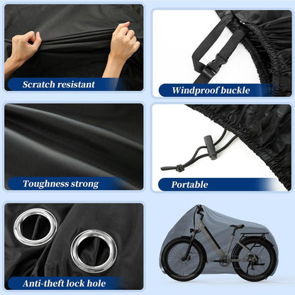 Fahrradabdeckung 210D Oxford Wasserdicht 208x112x76cm Schwarz UV Schutz