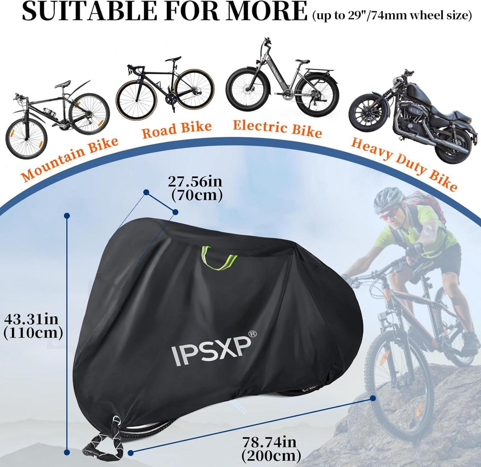 Fahrradabdeckung 210D Oxford Wasserdicht 208x112x76cm Schwarz
