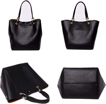 Coolives 2 in 1 Damen Schultertasche aus PU-Leder Vintage Hobo Handtasche