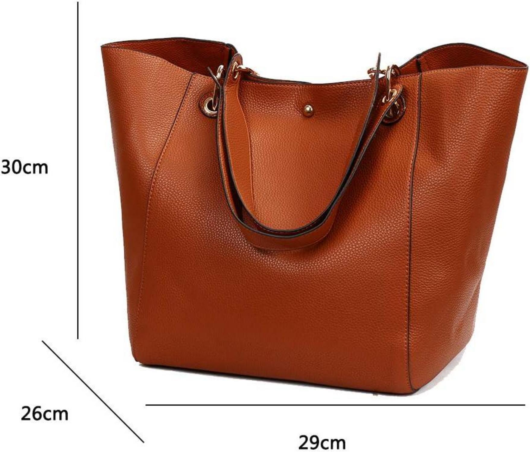 Damen Vintage 2-in-1 PU-Leder Shopper Hobo Handtasche Elegant