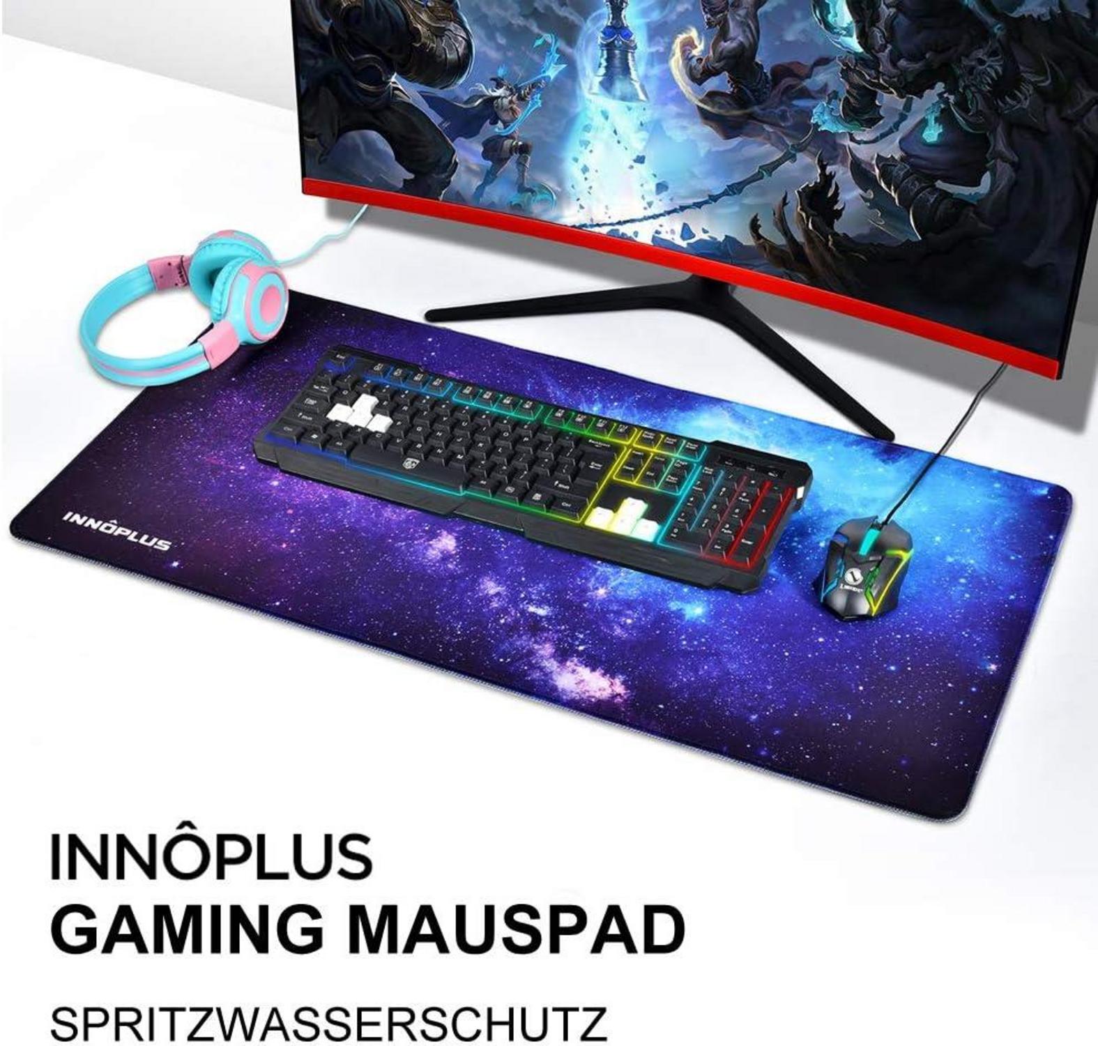 Gaming Mauspad XXL 800x400mm Blau rutschfest wasserdicht
