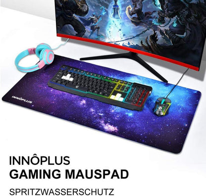 Gaming Mauspad XXL 800x400mm Blau rutschfest wasserdicht