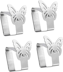 Tischtuchklammern aus Edelstahl, Schmetterling-Motive, 4er-Set