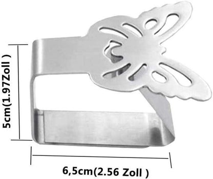4er-Set Edelstahl Schmetterling Tischtuchklammern für