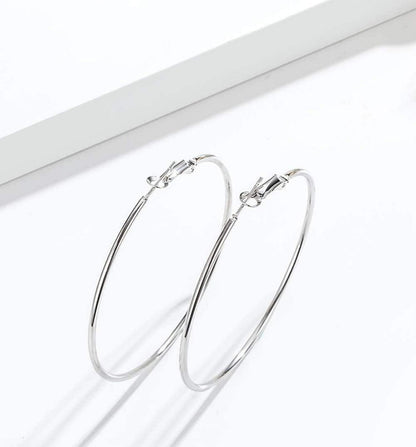 925 Sterling Silber Kreis Endless Creolen Ohrringe Damen 55mm