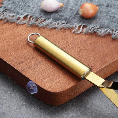 Kartoffelstampfer Edelstahl goldbeschichtet, ergonomisch