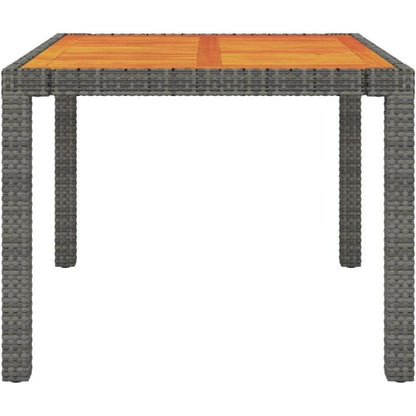 Gartenset 5-teilig Poly Rattan Grau mit Auflagen 90cm Tisch