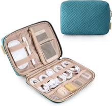 Elektronische Tasche für Reiseorganizer mit USB, SD, Powerbank - Blau