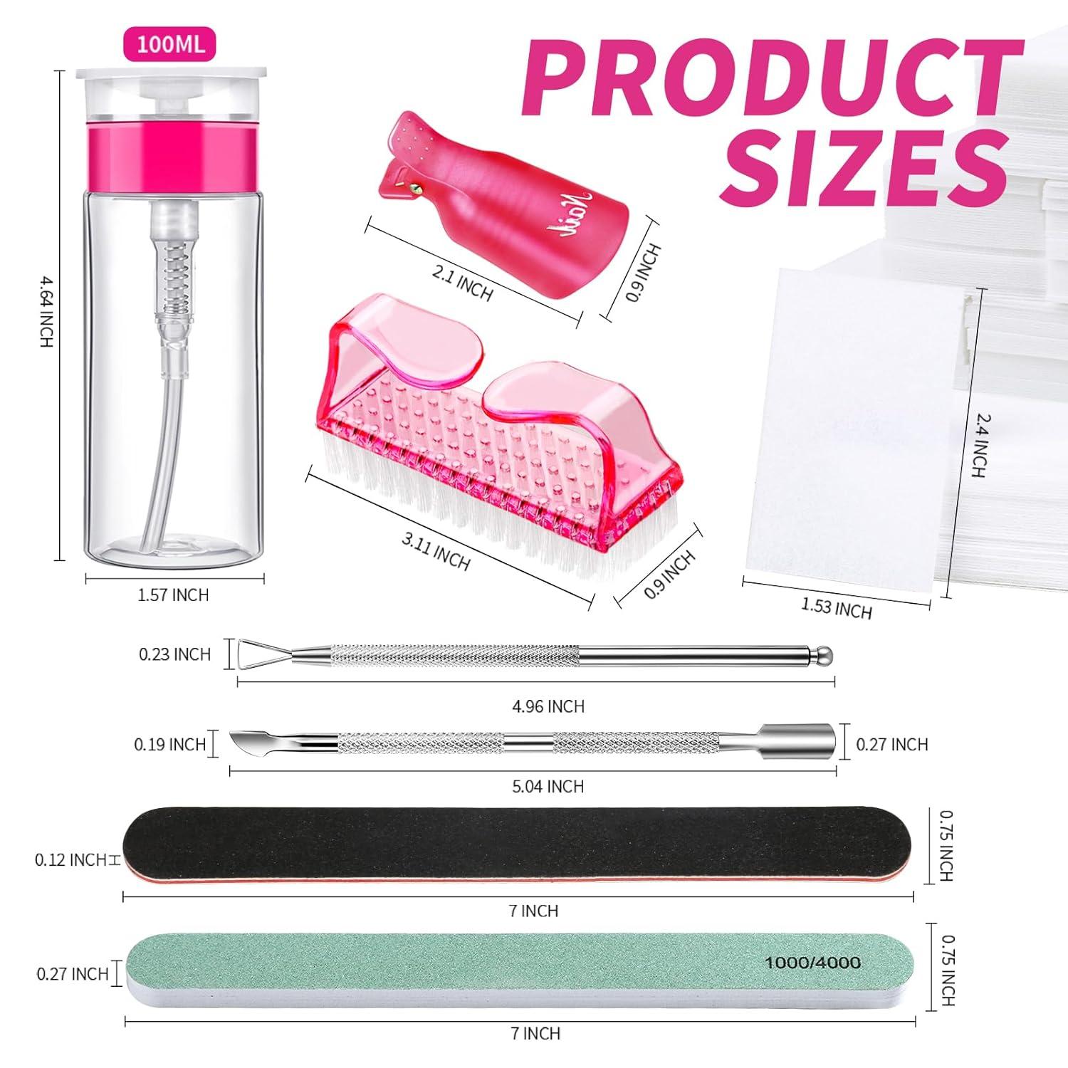 Nagellackentferner Set Nail Clips Wattepads Gelnägel Edelstahl Feile Brush65765