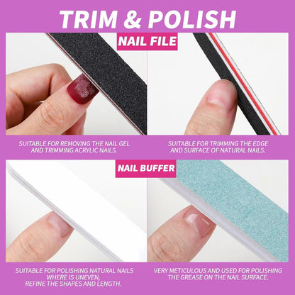Nagellackentferner Set, Nagel Clips, Wattepads, Nagelhautschieber, Nagelfeile, Nagelbürste