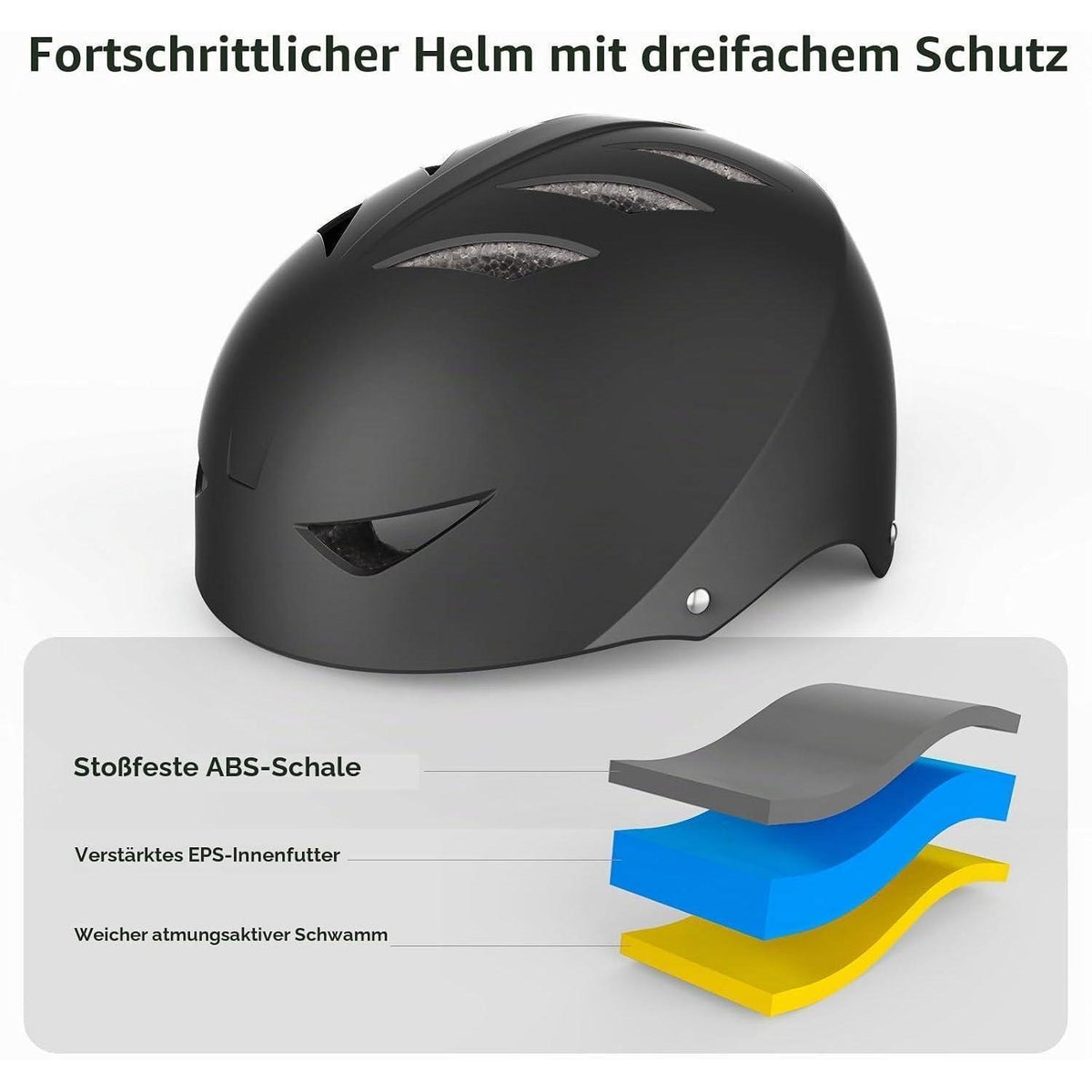 Kinder Skaterhelm Set mit Schutzausrüstung 54-58cm