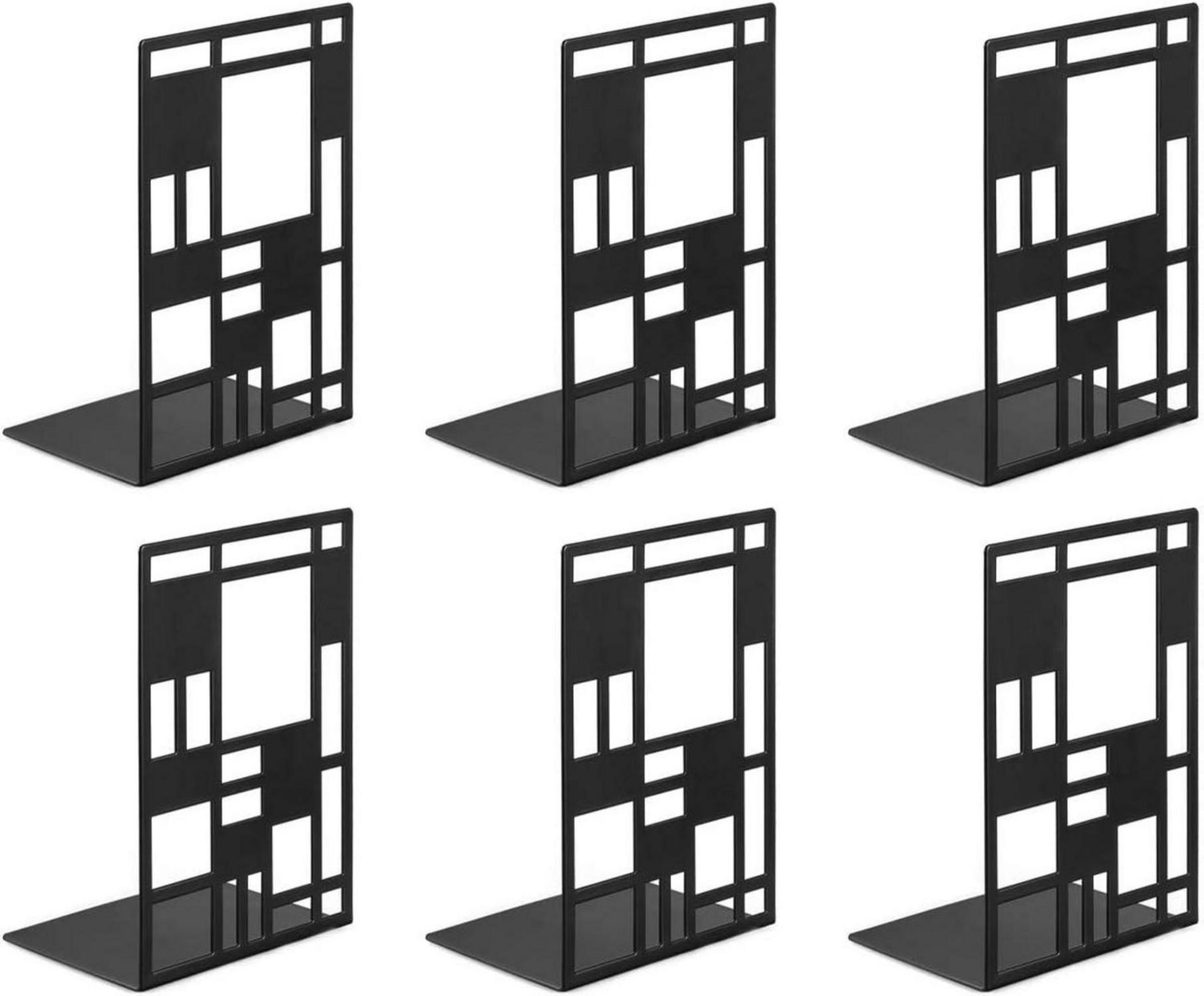 Buchstütze Metall schwarz 3 Paar für Regal - Bookends