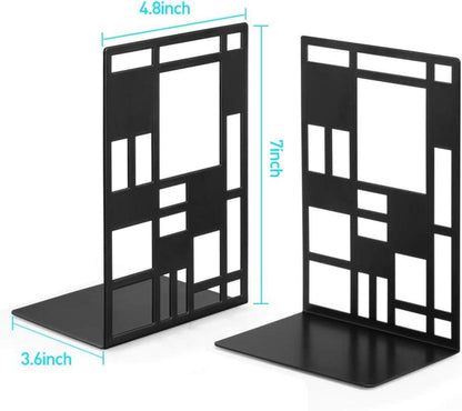INNOPLUS Buchstütze Metall schwarz 3 Paar Bücher Halter Regal Bookends